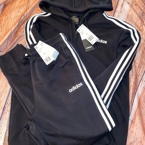 Adidas Zippered Hoodie w/ Matching Adidas Pants